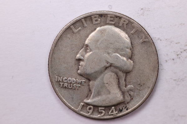 1954-S Washington Silver Quarter, Affordable Circulated Collectible Coin. Sale #0353597