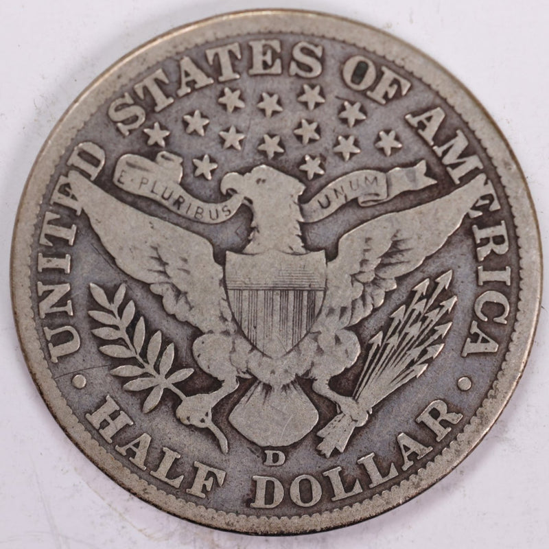 1912-D Barber Half Dollar, Very Good Circulated Coin, Store