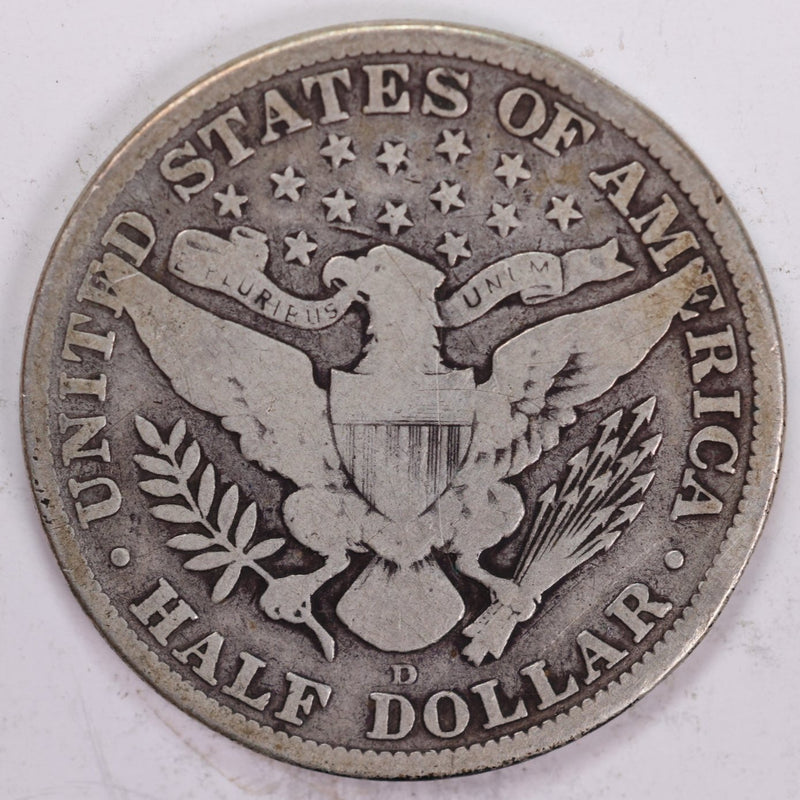 1912-D Barber Half Dollar, Very Good Circulated Coin, Store