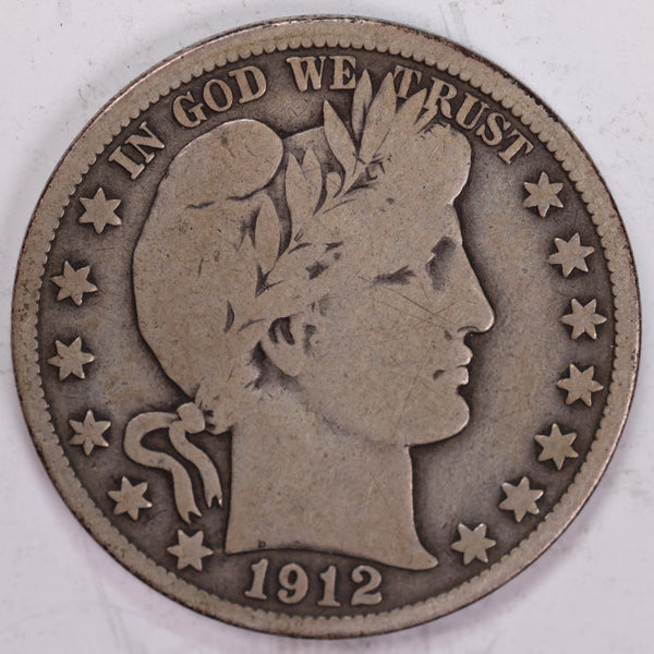 1912-S Barber Half Dollar, Fine Circulated Coin, Store #H912S01