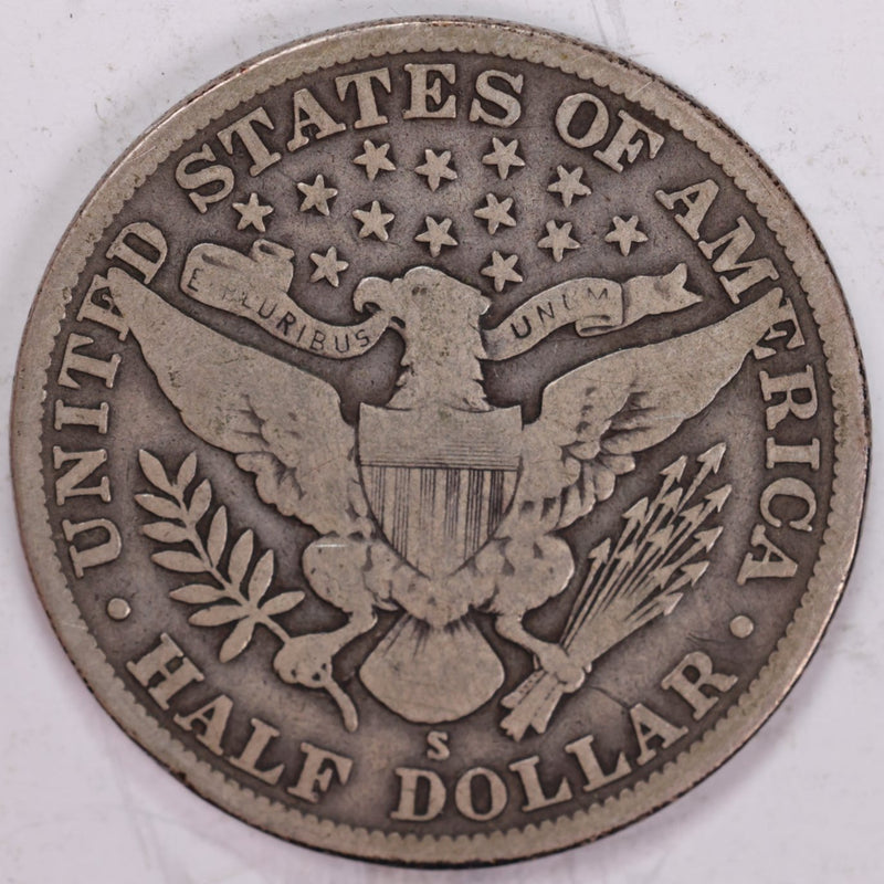 1912-S Barber Half Dollar, Fine Circulated Coin, Store