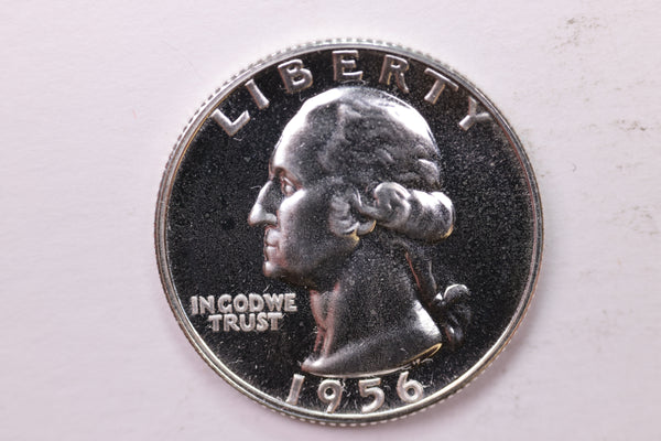 1956 Proof Washington Silver Quarter, Affordable Uncirculated Collectible Coin. Sale #0353608