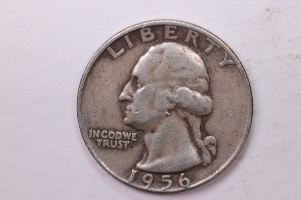 1956-D Washington Silver Quarter, Affordable Circulated Collectible Coin. Sale #0353611