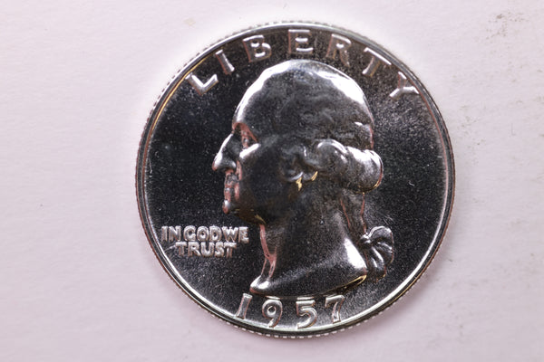 1957 Proof Washington Silver Quarter, Affordable Uncirculated Collectible Coin. Sale #0353614