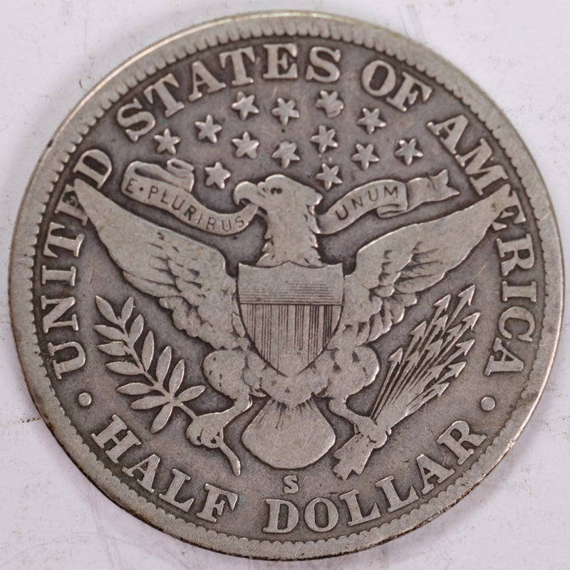 1914-S Barber Half Dollar, Very Good Circulated Coin, Store