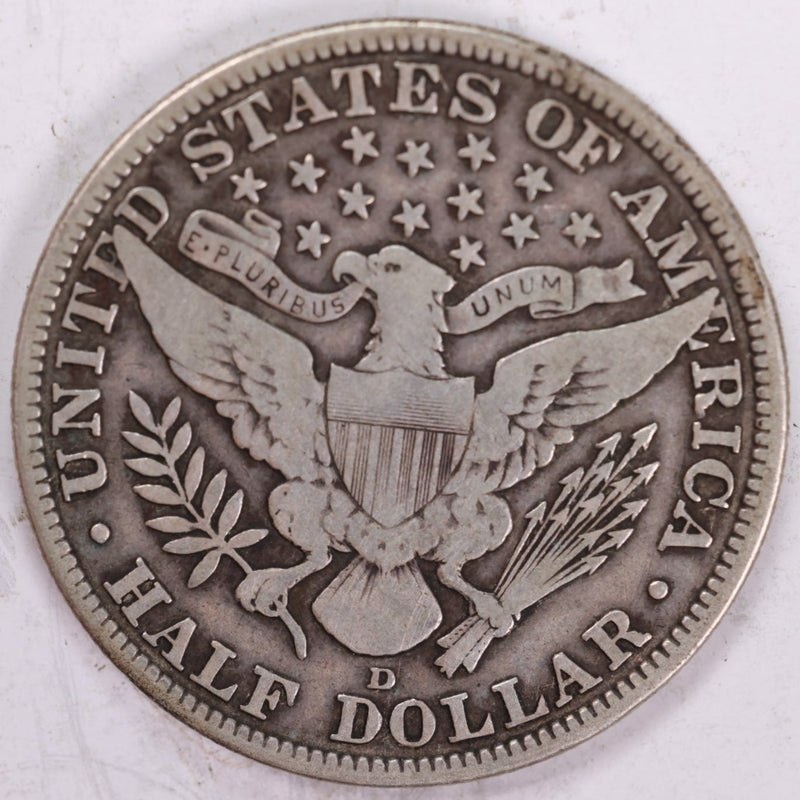 1915-D Barber Half Dollar, Very Good Circulated Coin, Store