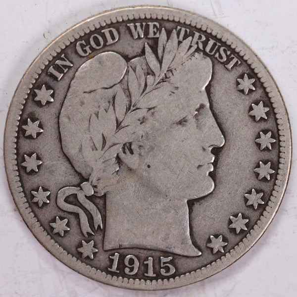 1915-S Barber Half Dollar, Fine Circulated Coin, Store #H915S02