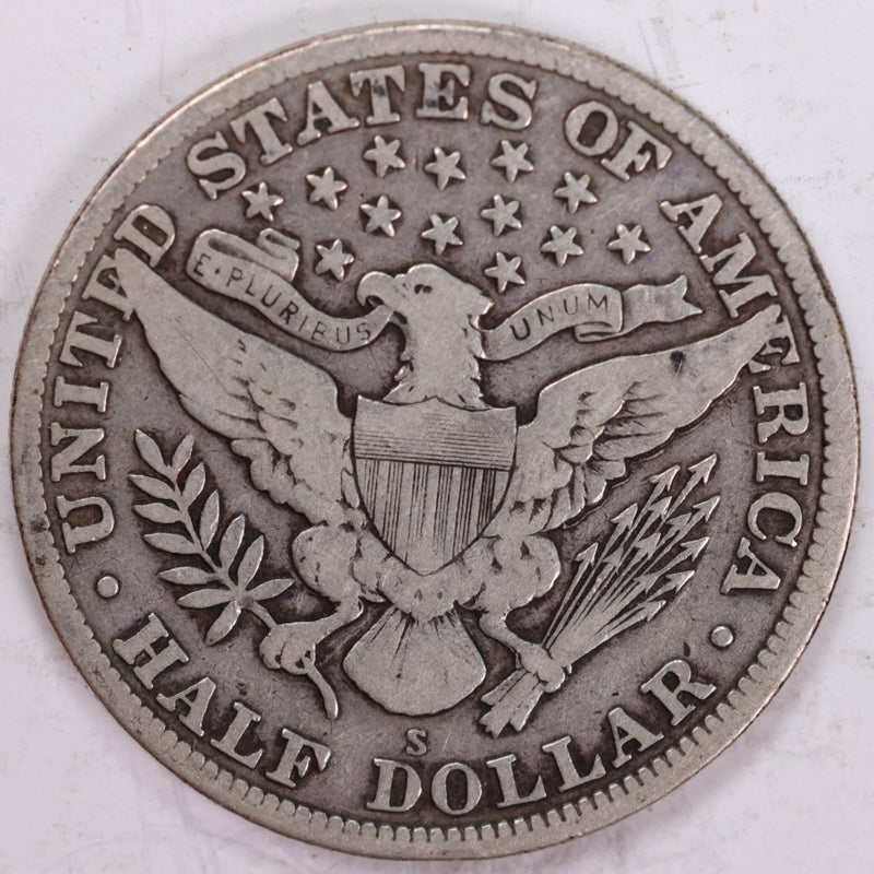 1915-S Barber Half Dollar, Fine Circulated Coin, Store