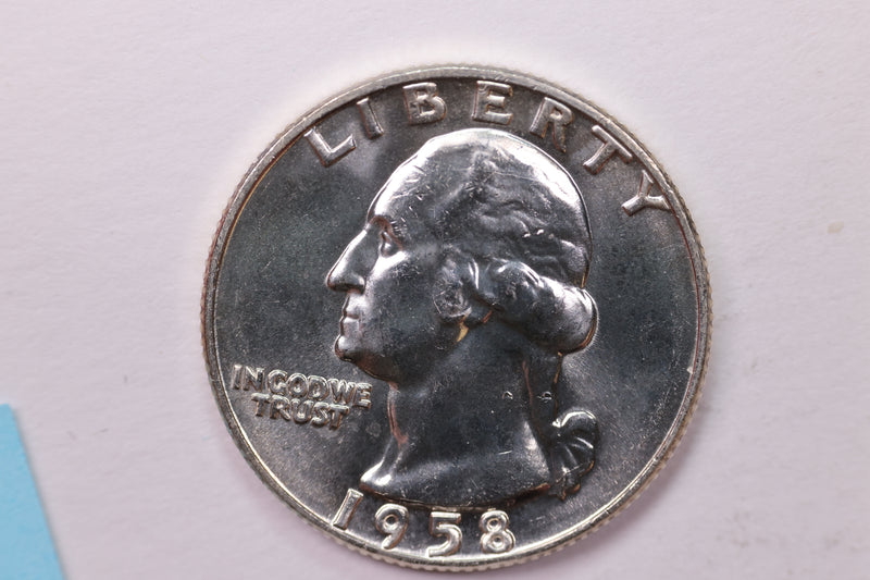 1958-D Washington Silver Quarter, Affordable Uncirculated Collectible Coin. Sale