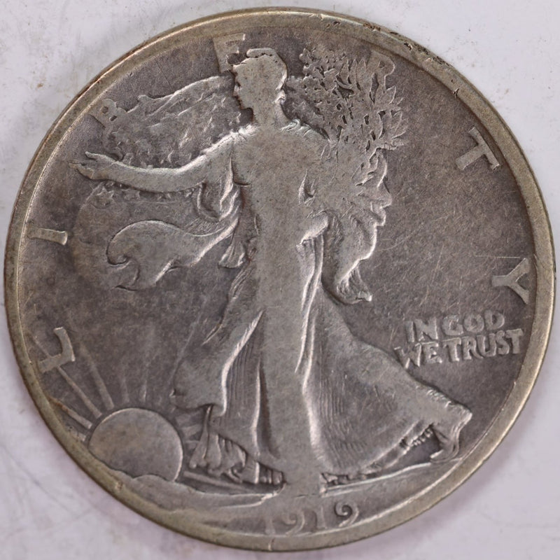 1919-D Walking Liberty Half Dollar, Fine Circulated Coin, Store