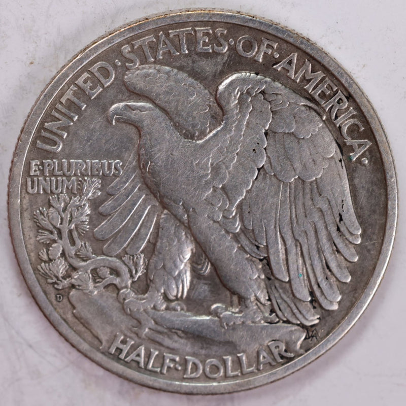 1919-D Walking Liberty Half Dollar, Extra Fine Circulated Coin, Store