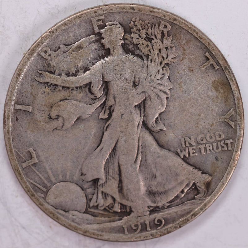 1919-S Walking Liberty Half Dollar, Fine Circulated Coin, Store