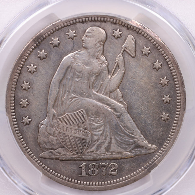 1872-CC Seated Liberty Silver Dollar.,  PCGS Graded, Affordable Coin Store Sale