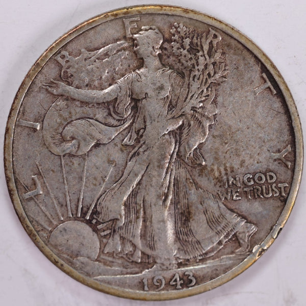 1943-D Walking Liberty Half Dollar, Extra Fine Circulated Coin, Store #H943D02