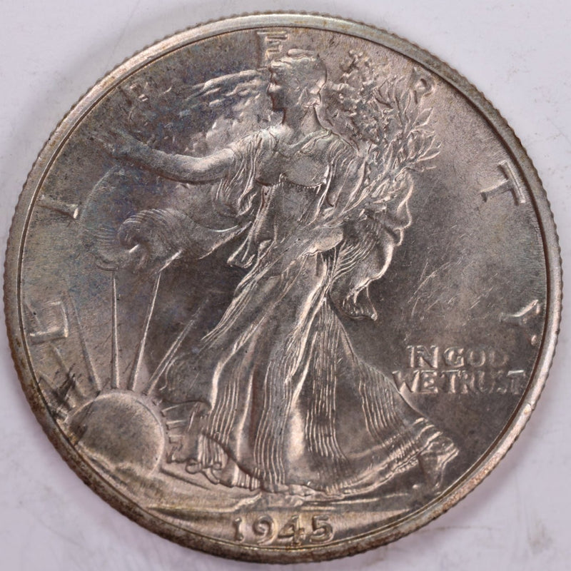 1945-D Walking Liberty Half Dollar, About Uncirculated Coin, Nice Slider, Store