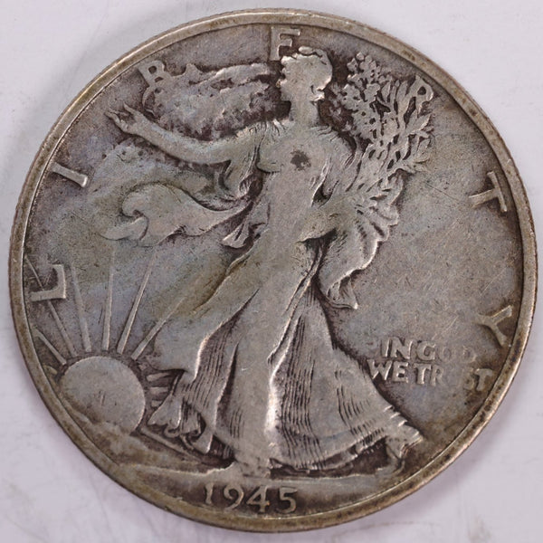 1945-S Walking Liberty Half Dollar, Very Fine Circulated Coin, Store #H945S02