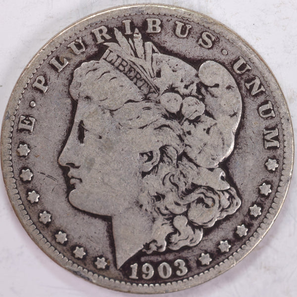 1903-S Morgan Silver Dollar, Very Good Circulated Coin, Store #DR0431