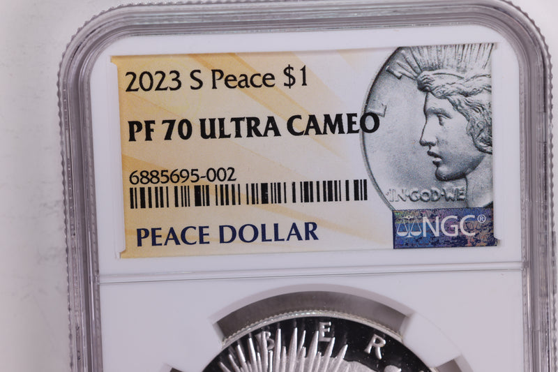 2023-S Peace Silver Dollar., Commemorative., NGC PF-70., Store