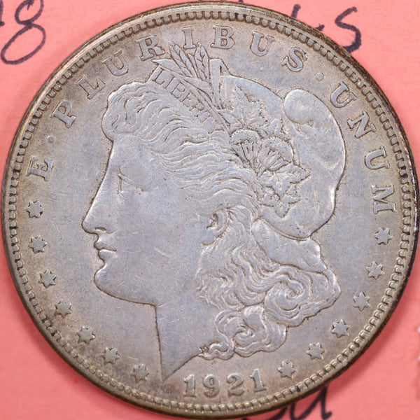 1921-S Morgan Silver Dollar, About Uncirculated Coin, Store #DR0121