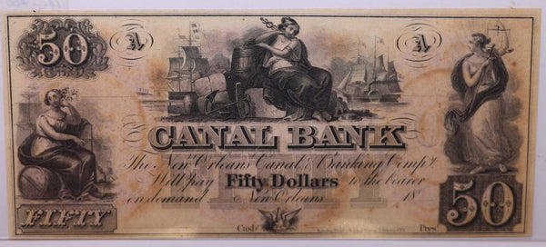 18__ $50., CANAL BANK., New Orleans, LA., Obsolete Currency., Store #LA007.