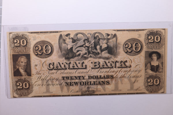 18__ $20., CANAL BANK., New Orleans, LA., Obsolete Currency., Store #LA008.