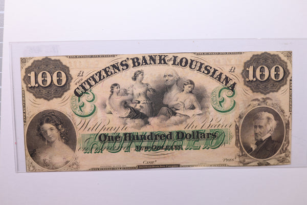 18__ $100, Citizens Bank of LOUISIANA., Obsolete Currency., Store #LA011.