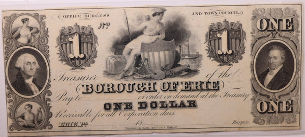 18__ $1., BOROUGH OF ERIE, PA ., Obsolete Currency., Store #PA005.