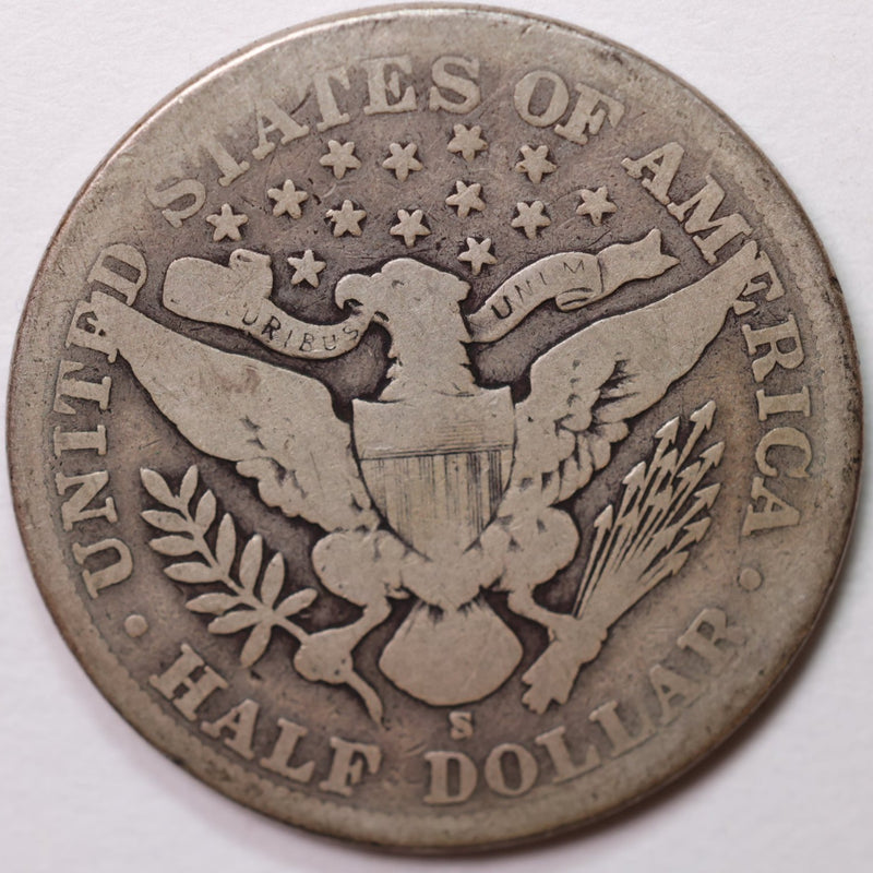 1900-S Barber Half Dollar, Very Good Circulated Coin, Store