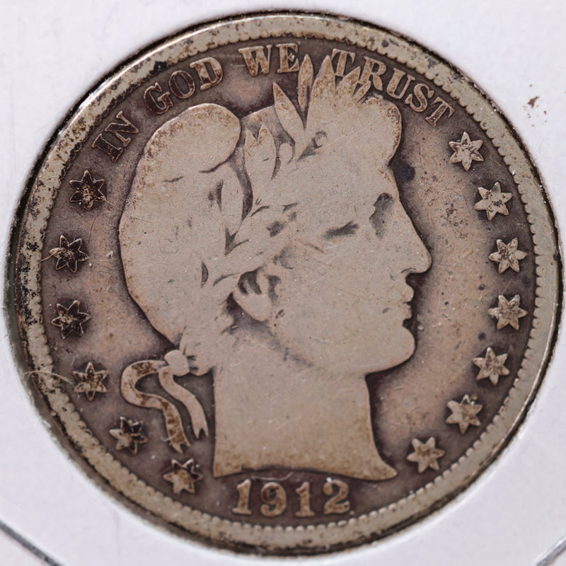 1912 Barber Half Dollar, Very Good Circulated Coin, Store