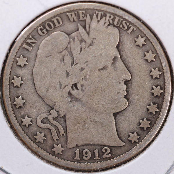 1912-D Barber Half Dollar, Very Good Circulated Coin, Store #H912D04