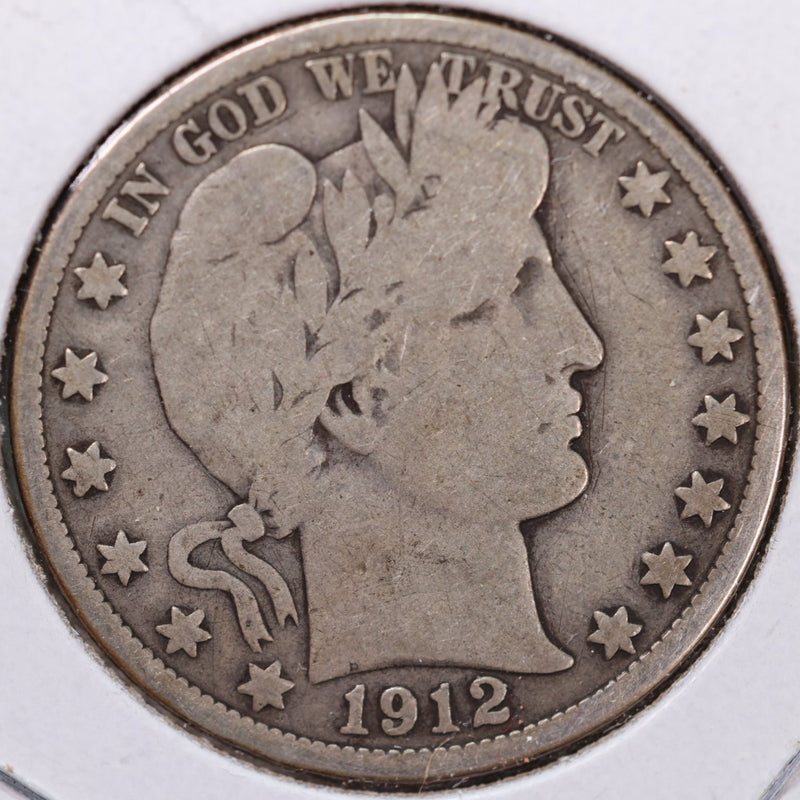 1912-D Barber Half Dollar, Very Good Circulated Coin, Store