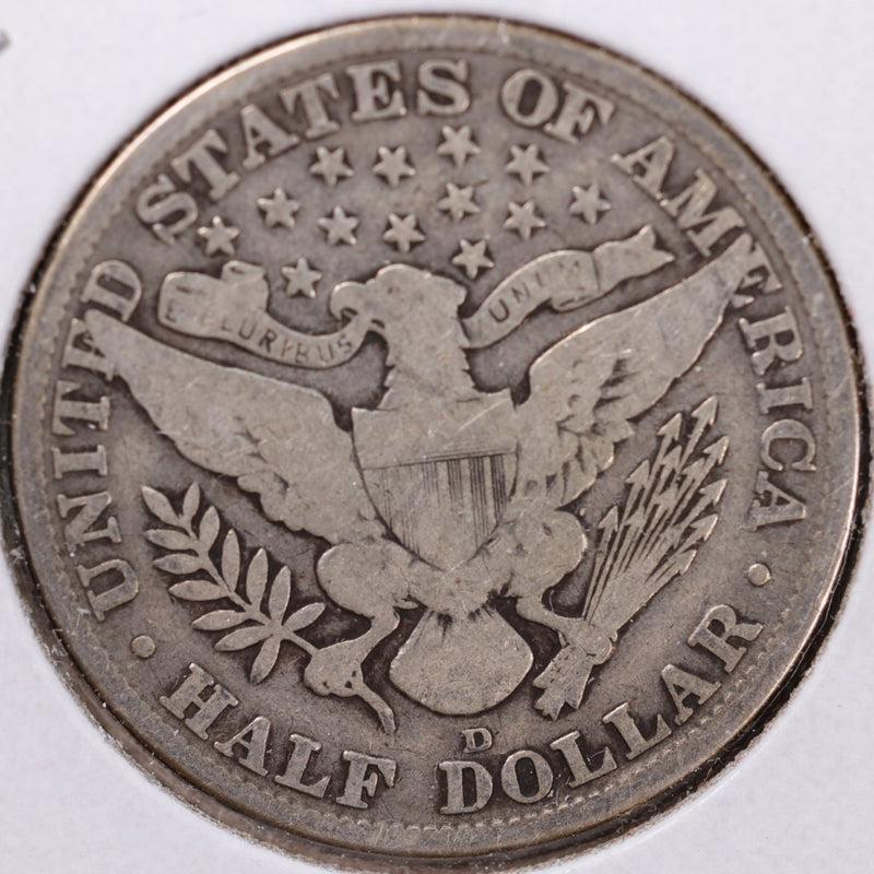 1912-D Barber Half Dollar, Very Good Circulated Coin, Store