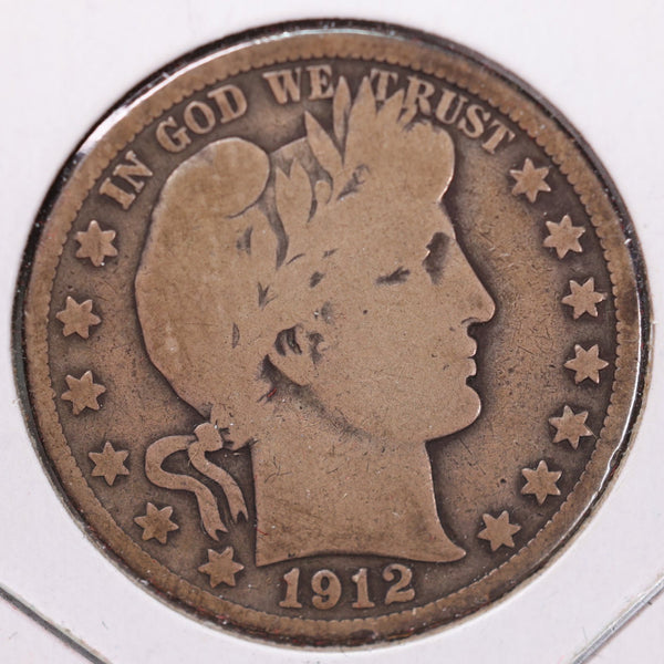 1912-D Barber Half Dollar, Very Good Circulated Coin, Store #H912D05