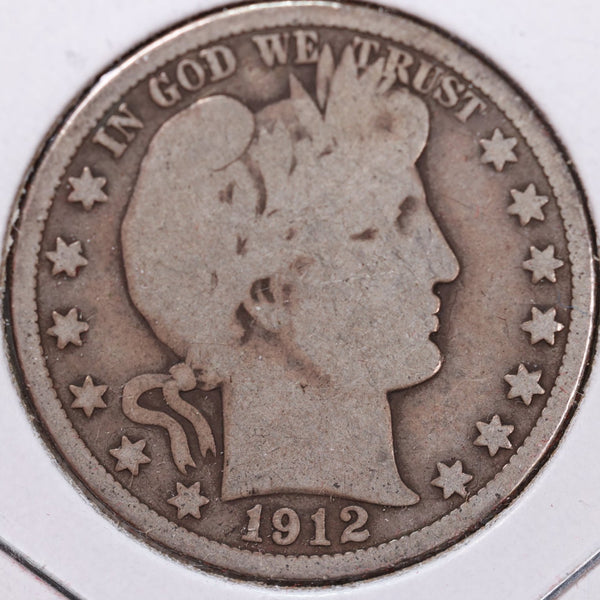 1912-D Barber Half Dollar, Good Circulated Coin, Store #H912D07