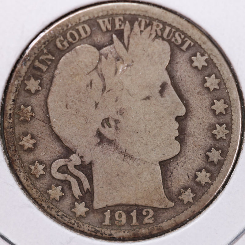 1912-S Barber Half Dollar, Good Circulated Coin, Store