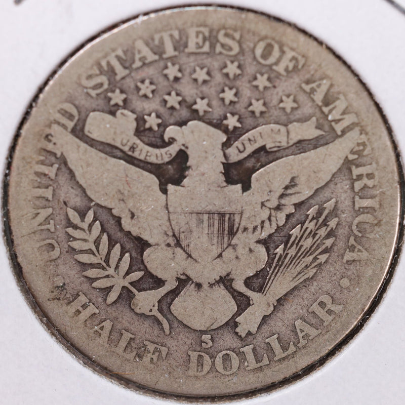 1912-S Barber Half Dollar, Good Circulated Coin, Store