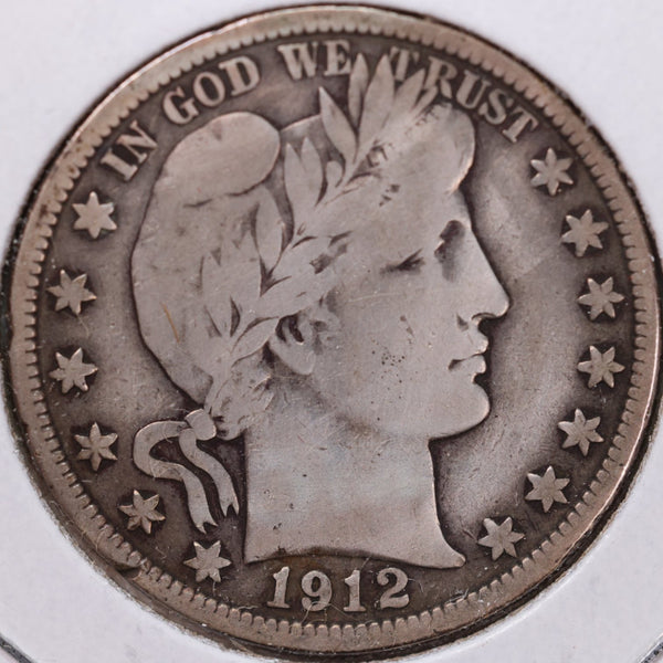 1912-S Barber Half Dollar, Very Good Circulated Coin, Store #H912S07