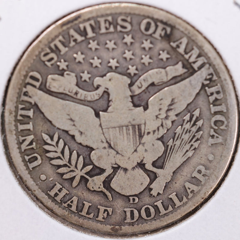 1913-D Barber Half Dollar, Very Good Circulated Coin, Store