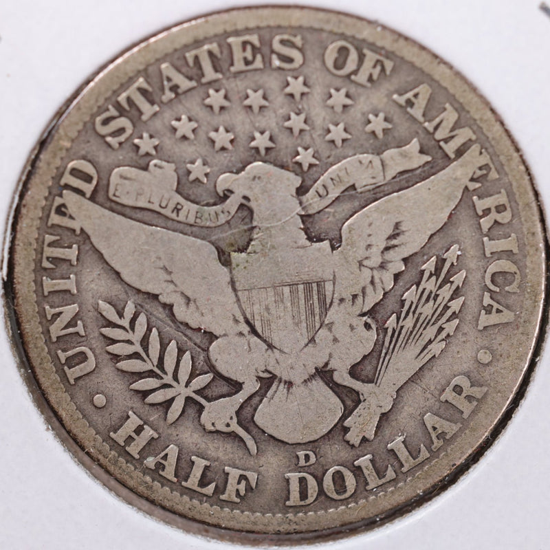 1913-D Barber Half Dollar, Very Good Circulated Coin, Store