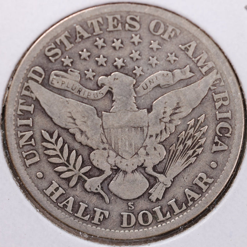 1913-S Barber Half Dollar, Very Good Circulated Coin, Store