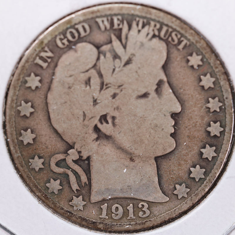 1913-S Barber Half Dollar, Good+ Circulated Coin, Store