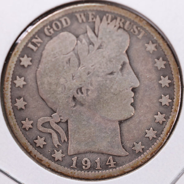 1914-S Barber Half Dollar, Very Good Circulated Coin, Store #H914S04