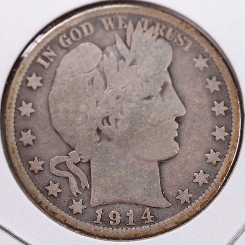 1914-S Barber Half Dollar, Very Good Circulated Coin, Store