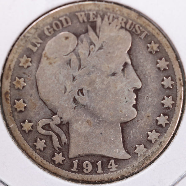 1914-S Barber Half Dollar, Very Good Circulated Coin, Store #H914S05