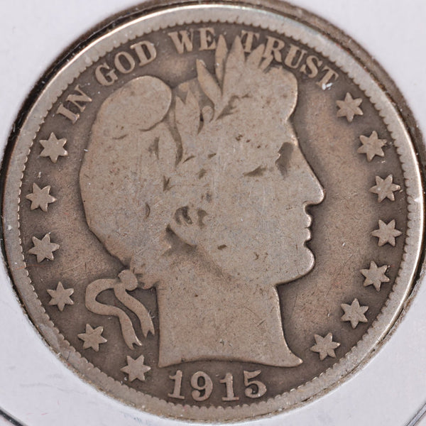 1915-D Barber Half Dollar, Very Good Circulated Coin, Store #H915D03