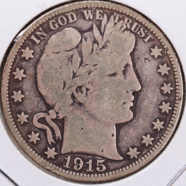 1915-D Barber Half Dollar, Very Good Circulated Coin, Store #H915D06