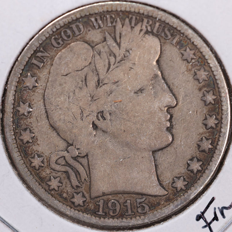 1915-S Barber Half Dollar, Fine Circulated Coin, Store