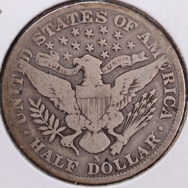 1915-S Barber Half Dollar, Very Good Circulated Coin, Store