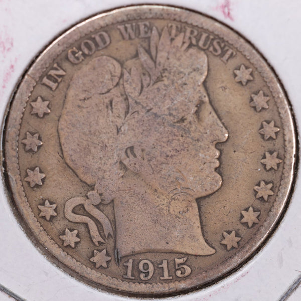 1915-S Barber Half Dollar, Very Good Circulated Coin, Store #H915S08