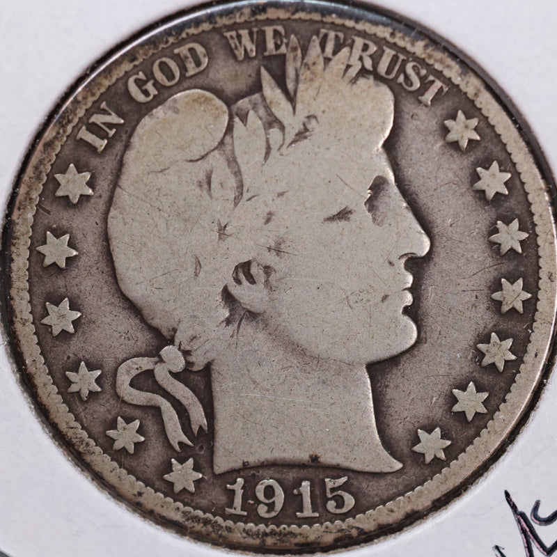 1915-S Barber Half Dollar, Very Good Circulated Coin, Store